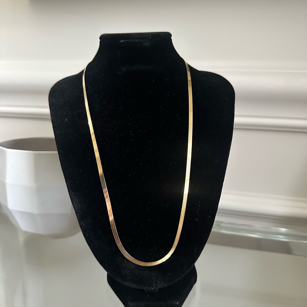 Ross Simons RS Pure 3mm 14kt Yellow Gold Herringbone Necklace. 18"